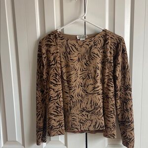2 Piece Stylish Animal Print Tank Top and Jacket Tan & Black